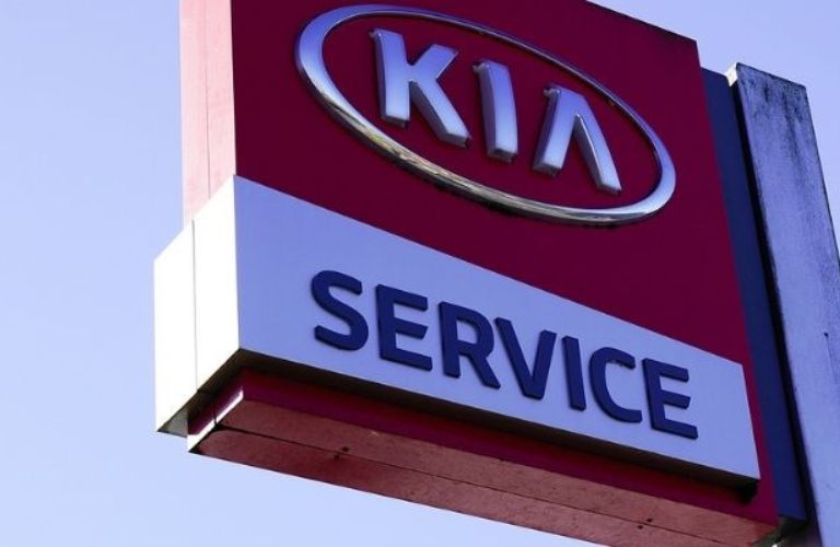 close up of a Kia Service board